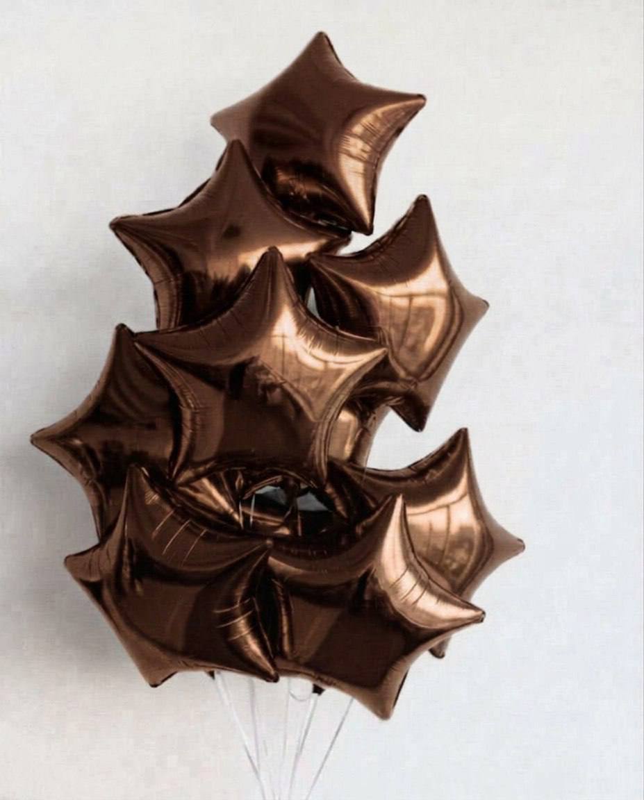 Фольгированные шары «Звезда коричневая»